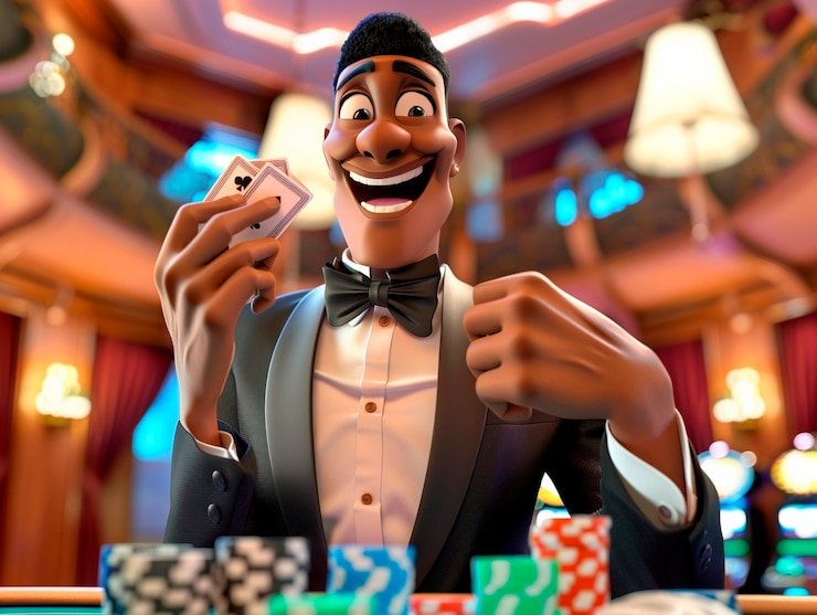 Dealer profesional bet10ribu mengumumkan hasil permainan baccarat langsung